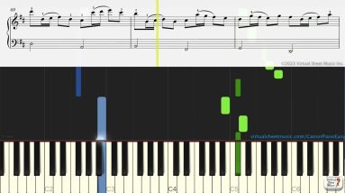 Canon in D by Pachelbel, simplified for piano solo - Keyboard & Piano Practice Video